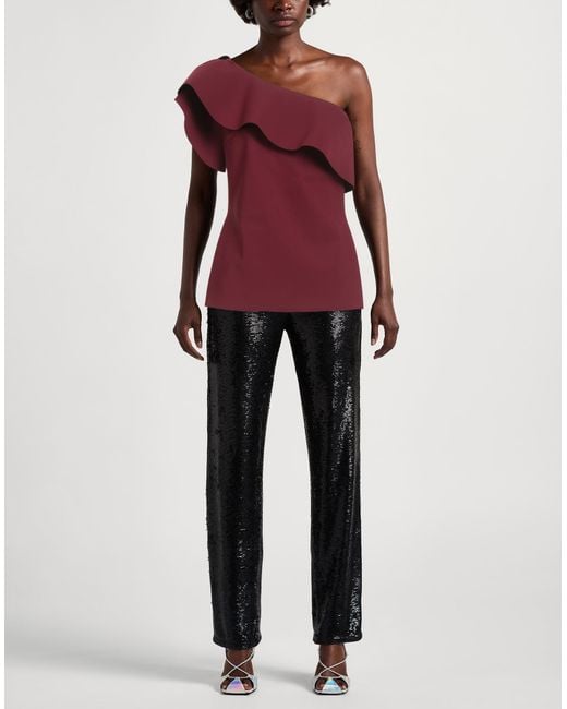 La Petite Robe Di Chiara Boni Purple Burgundy Top Polyamide, Elastane
