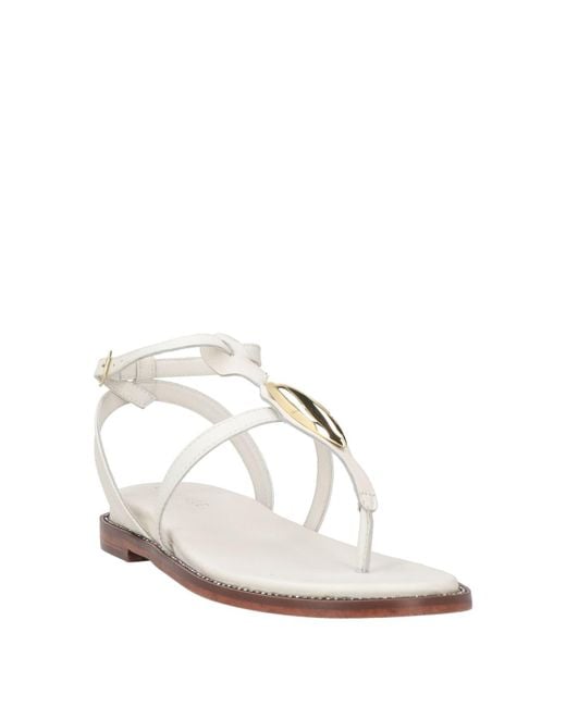 Emanuélle Vee White Thong Sandal Leather