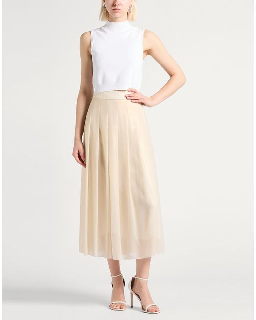 Peserico Natural Midi Skirt Polyester
