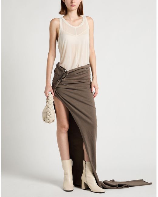 Rick Owens Brown Lead Maxi Skirt Cotton