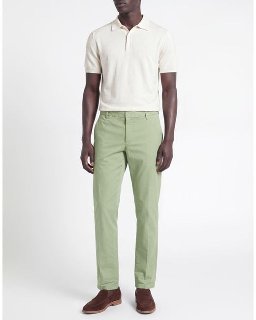 Dondup Green Pants Cotton, Linen, Elastane for men