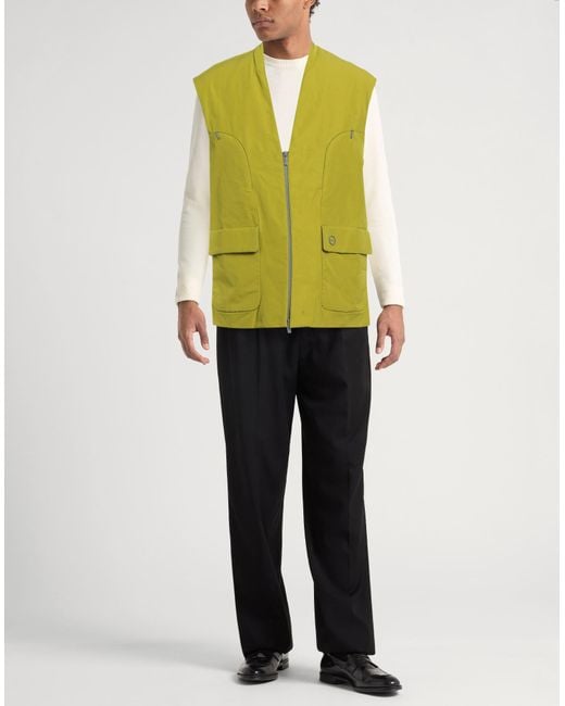 Hevò Green Lime Vest Polyester, Cotton for men