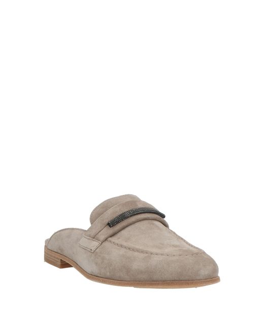 Brunello Cucinelli Gray Mules & Clogs