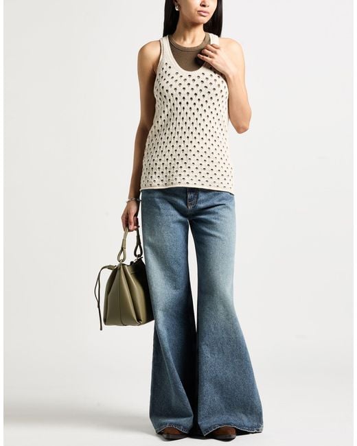 Zadig & Voltaire Natural Cream Tank Top Recycled Cashmere, Cashmere, Wool
