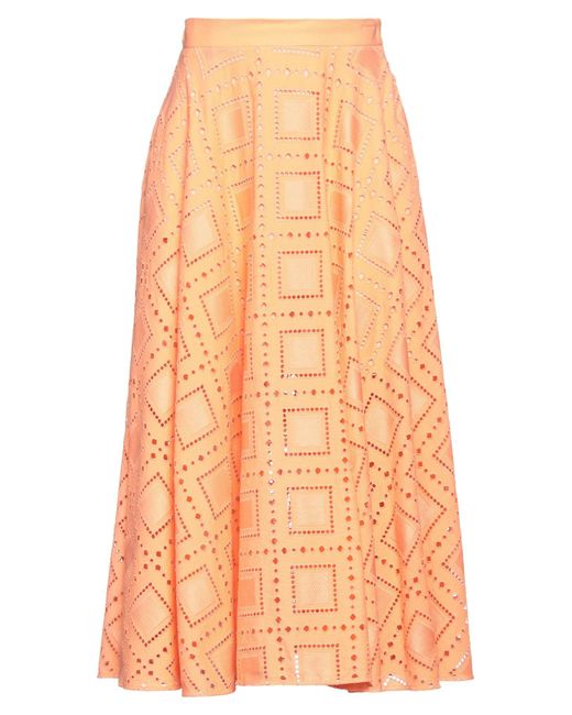 MSGM Orange Midi Skirt