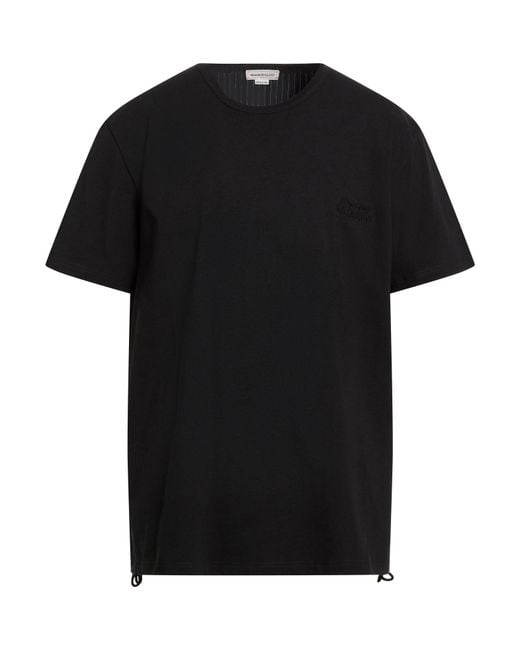McQueen Black T-Shirt Cotton, Polyamide for men