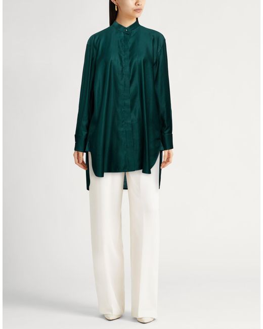 Max Mara Green Dark Shirt Cotton
