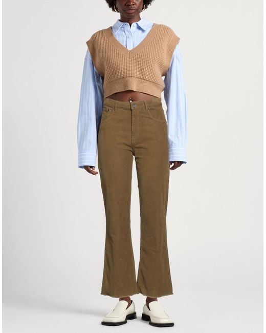 Ottod'Ame Natural We Love Denim Khaki Pants Cotton, Elastane