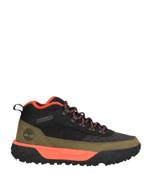Timberland Black Ankle Boots Leather, Textile Fibers for men