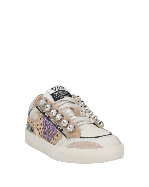 Emanuélle Vee White Sneakers Leather, Textile Fibers