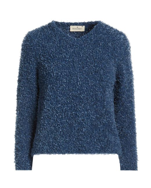 Bruno Manetti Blue Sweater Nylon, Mohair Wool, Wool
