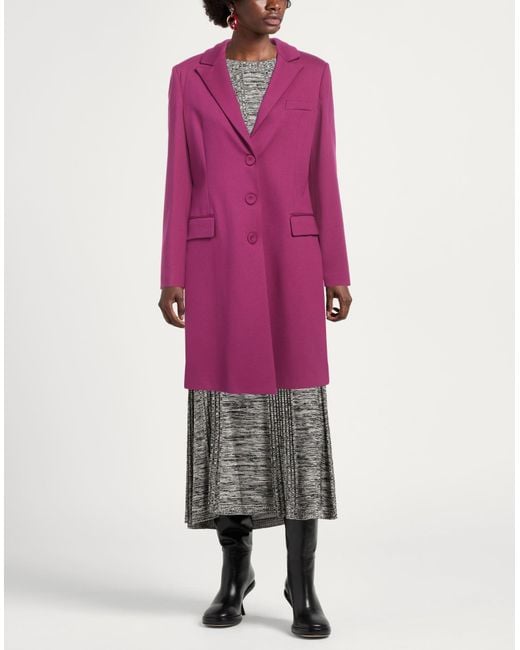 Hanita Purple Overcoat & Trench Coat