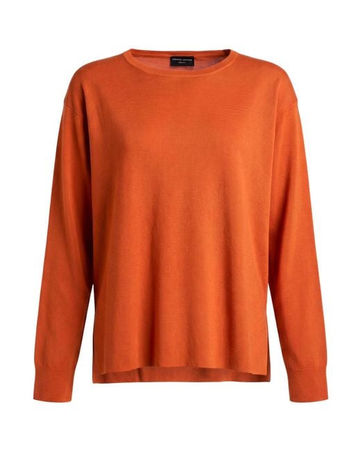 Roberto Collina Orange Sweater Merino Wool