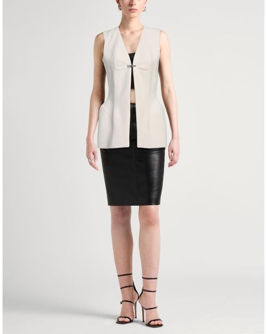 Mugler White Tailored Vest Viscose, Virgin Wool