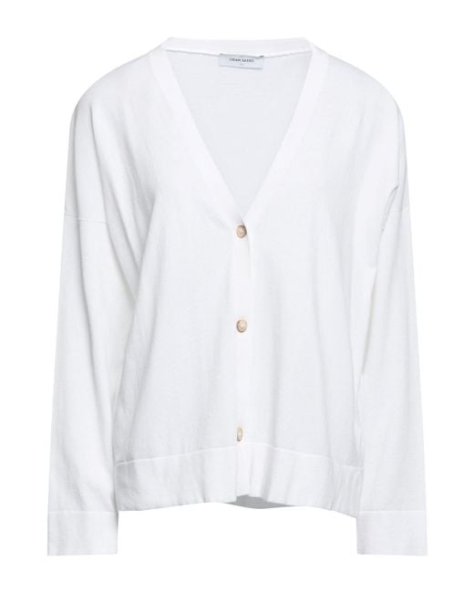 Gran Sasso White Cardigan Cotton