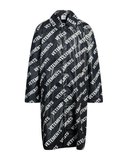 Vetements Black Overcoat & Trench Coat Polyamide for men