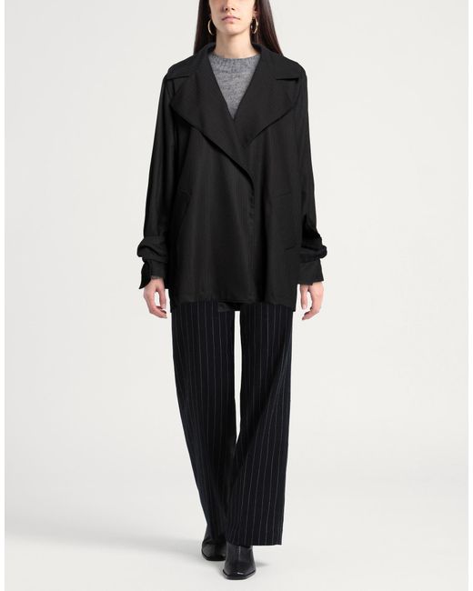 ALESSIA SANTI Black Jacket Polyester, Viscose, Elastane