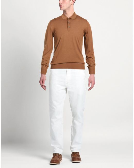 Mauro Ottaviani Brown Tan Polo Shirt Merino Wool for men