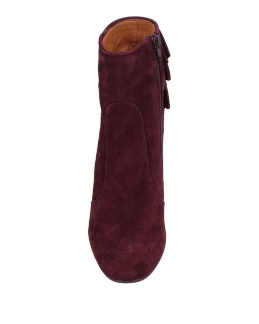 Chie Mihara Purple Plum Ankle Boots Leather