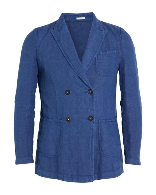 Massimo Alba Blue Blazer Linen for men
