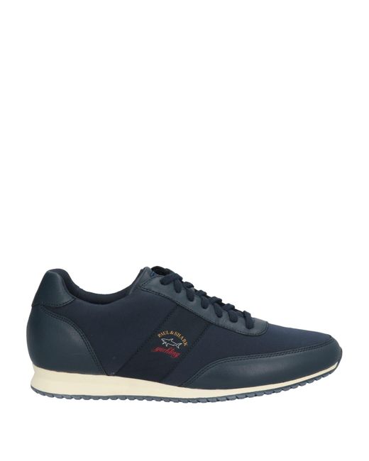 Paul & Shark Blue Sneakers Cow Leather, Polyamide, Elastane for men