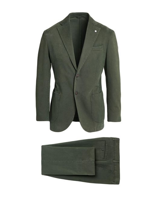 L.b.m. 1911 Green Military Suit Cotton, Cashmere for men