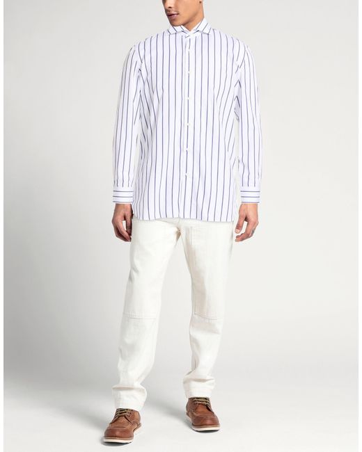 Luigi Borrelli Napoli White Shirt Cotton for men