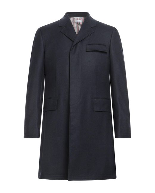 Thom Browne Blue Midnight Coat Wool for men