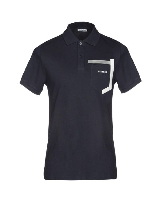 Bikkembergs Blue Polo Shirt Cotton, Elastane for men