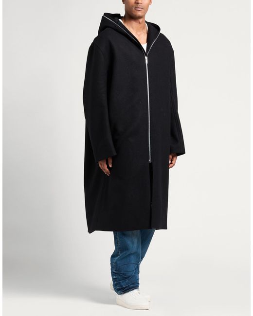 Rick Owens Black Coat Virgin Wool for men