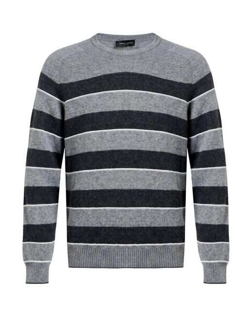 Roberto Collina Gray Sweater Wool, Cashmere, Cotton, Nylon for men