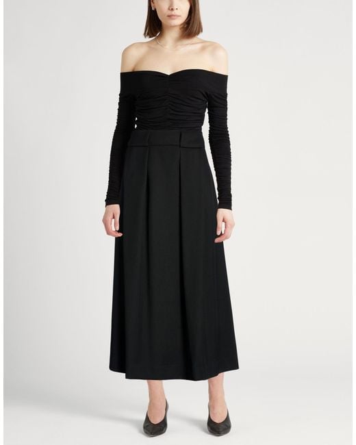 Ballantyne Black Maxi Skirt Polyester, Virgin Wool, Elastane