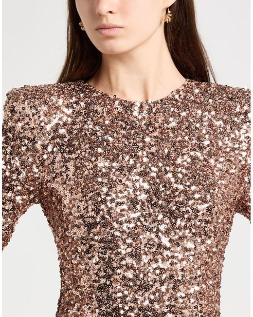 Elisabetta Franchi Brown Blush Maxi Dress Polyester, Elastane