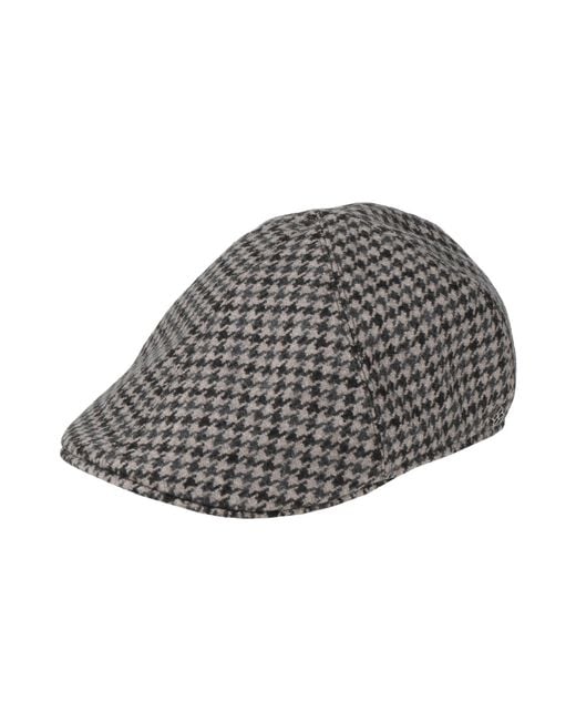 Tagliatore Gray Taupe Hat Virgin Wool, Polyamide for men