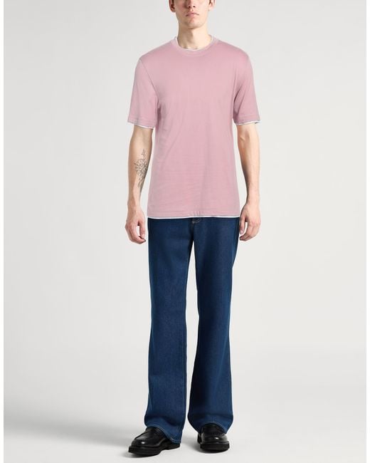 Brunello Cucinelli Pink Antique Rose T-Shirt Cotton for men