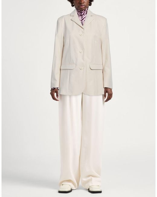 Samsøe & Samsøe White Blazer Cotton, Elastane