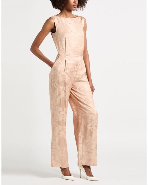 Semicouture Pink Jumpsuit Viscose, Acetate, Polyester