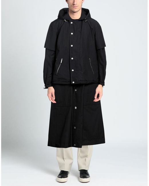 44 Label Group Black Overcoat & Trench Coat for men