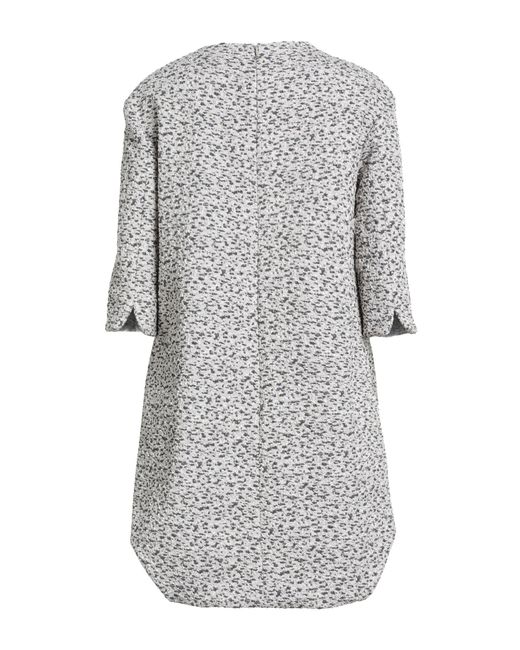 Rochas Gray Light Mini Dress Polyester, Polyamide, Metallic Polyester, Elastane