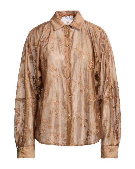 Please Brown Shirt Lyocell, Polyester