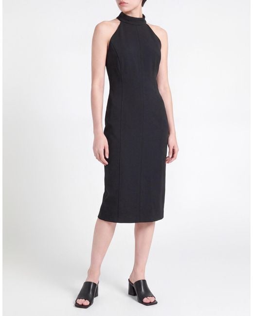 Kaos Blue Midi Dress Polyester, Elastane