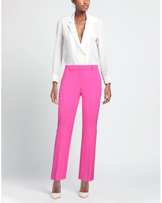 Seductive Pink Pants Polyester, Viscose, Cotton, Elastane
