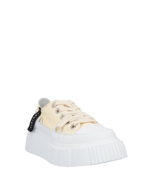 Inuikii White Sneakers Textile Fibers, Leather
