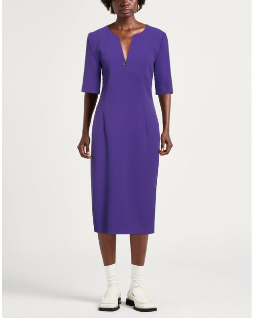 Blugirl Blumarine Purple Midi Dress Polyester, Elastane