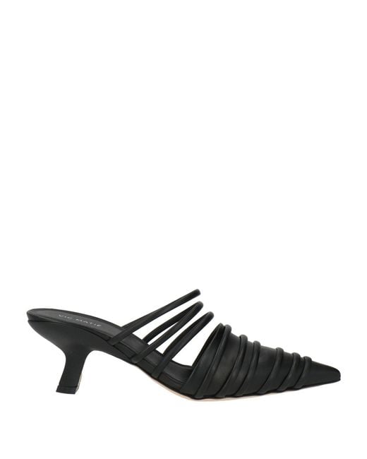 Vic Matié Black Mules & Clogs Leather