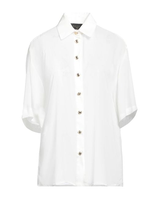 Gaelle Paris White Shirt Cotton, Polyester