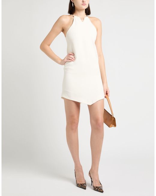 SIMONA CORSELLINI White Mini Dress Viscose, Elastane