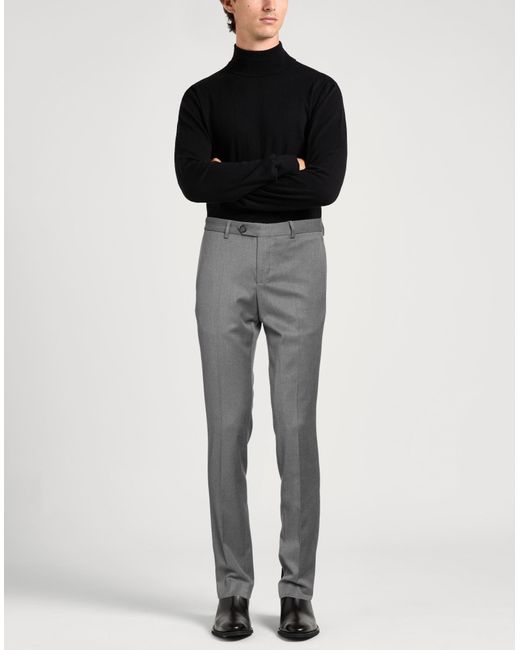 Manuel Ritz Gray Pants Polyester, Viscose, Elastane for men