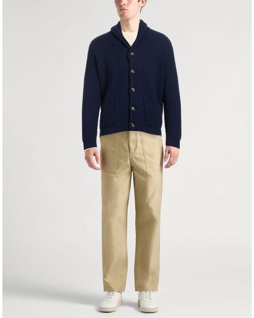Fedeli Blue Cardigan Cashmere for men