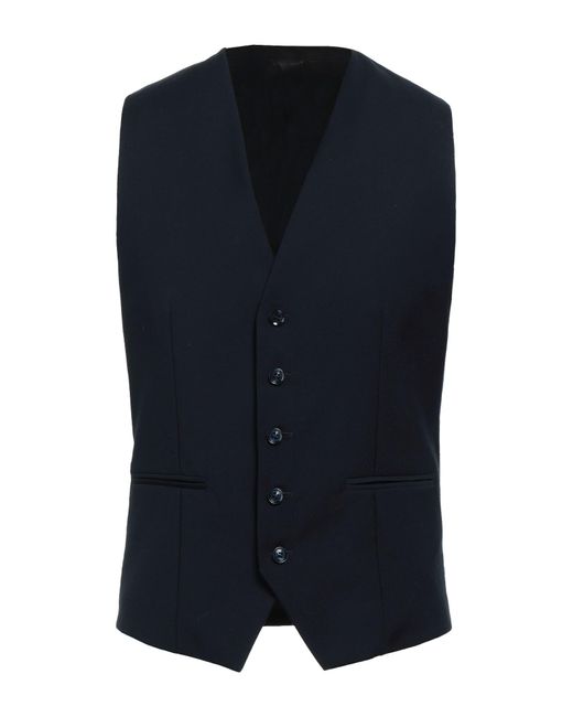 Grey Daniele Alessandrini Blue Waistcoat for men